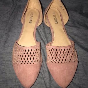 Dusty rose colored flats